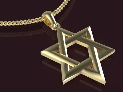 Star of David pendant 3D printsilver silver gold model 3D print model