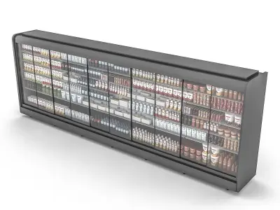 3D market breakfast section Low-poly 3D model