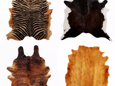 Four rugs from animal skins 03 3D model