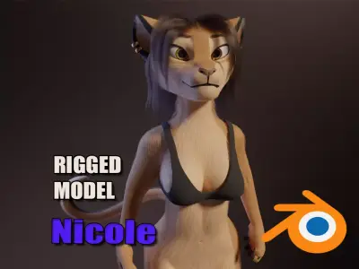 Nicole Anthro lioness 3D model