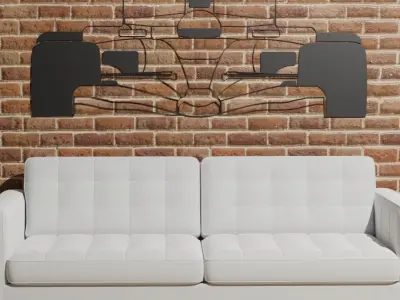 F1 Renault R25 Wall Silhouette Front  3D print model