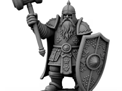 dwarf knight miniature 1 3D print model