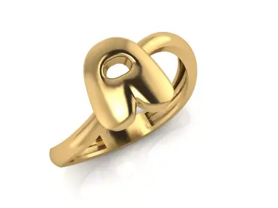 A alphabet bypass shell hallow ring 3D print model