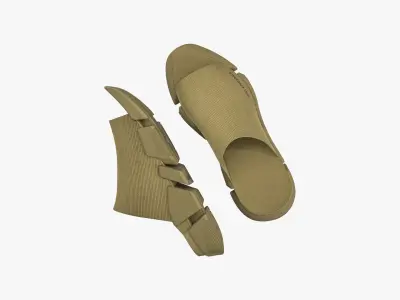 Balenciaga Speed 2 Slide Sandals Brown 3D model