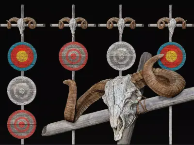 Target Ram Skull Low-poly 3D model