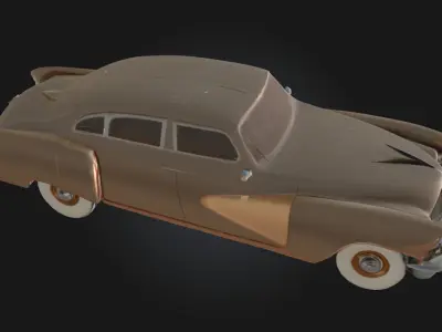 Golden Classic  Vintage Luxury Car Model for Retro 3D model