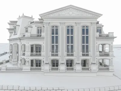 Luxury Hotel Building 01  Low-poly 3D model