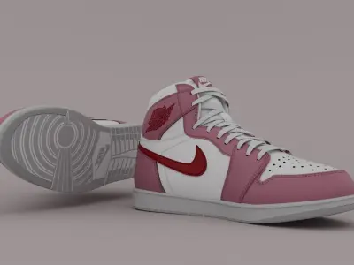 AirJordan 1 Retro HighOG Color Pink Red Girls 3D model