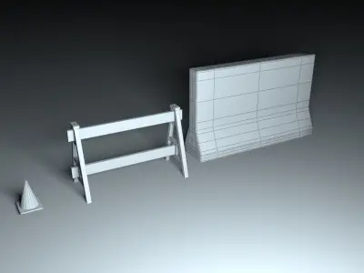 Traffic signs Low-poly 3D model