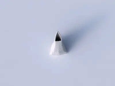 Vase grounded tipping triangle with twisted diagonal grid bulges 3D print model