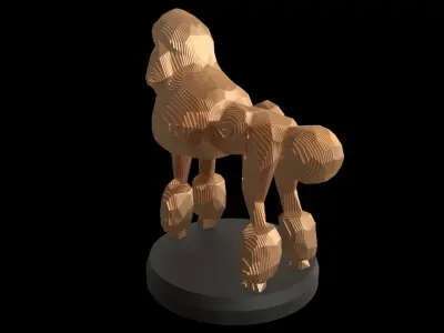 Parametric Poodle Low-poly 3D model
