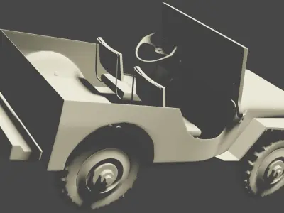 Classic War Jeep  3D model