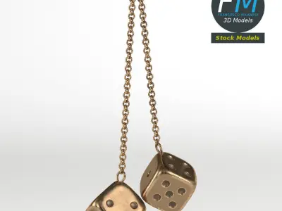 Decorative metal dice 3D model