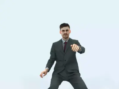 Posture 20H Driver Driving Sitting Elegant Business Man Low-poly 3D model