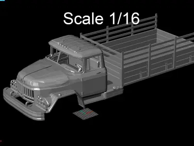 Zil 131 truck  Printable Body Car Low Poly 3D print 3D print model