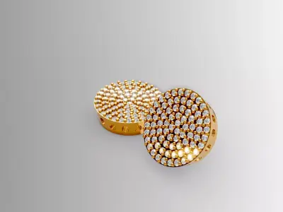 Pave Gold Earrings for 3D Printing and Casting 3D print model