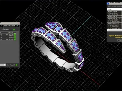 Bvlgari serpenti ring US size  six and half  model 869 3D print model