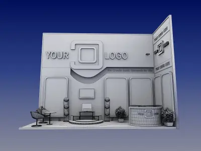 Booth Exhibition Stand a519b 3D model
