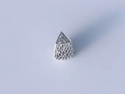 Vase triangle with faceted organic lattice 3D print model