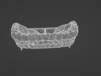 Luxurious Velvet Designer Sofa Tufted Chesterfield Style 3D model