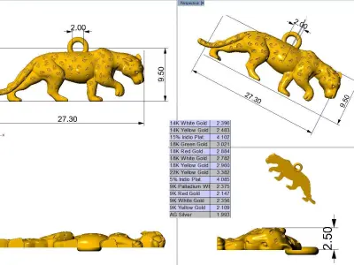 Panther Pendant  3D print model