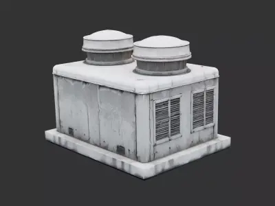 Industrial Air Ventilation Unit Low-poly 3D model
