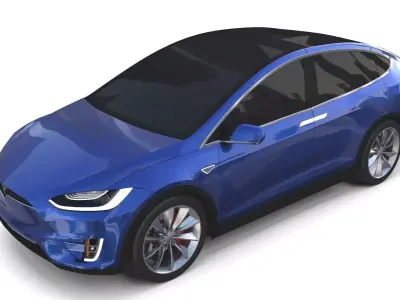 Tesla Model X Blue 3D model