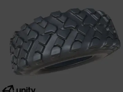 Rubber Tire  Low-poly   Game Ready  VR   AR 3D model Low-poly 3D model