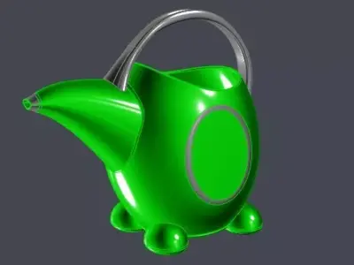 Green kids watering can 3D model