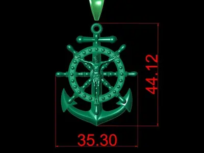 Anchor Cross Jesus-D3 3D print model