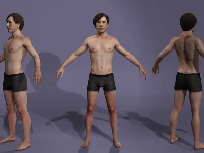 Realistic Asian Male Japanese adult film actor  Taka Kato 3D model