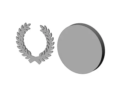 Mold bay leaves branches crown onlay relief 3D print model