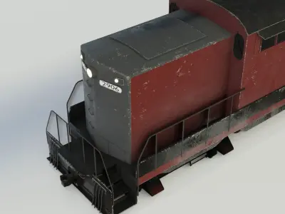 Diesel locomotive 3D model Low-poly 3D model