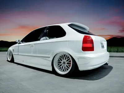 Honda Civic Type R EK9 Low-poly 3D model