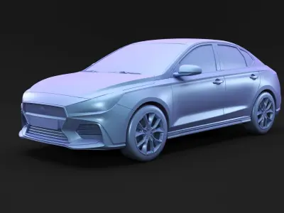 Korean compact car 3D model