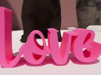 Customized Romantic Flow Love  02  3D print model