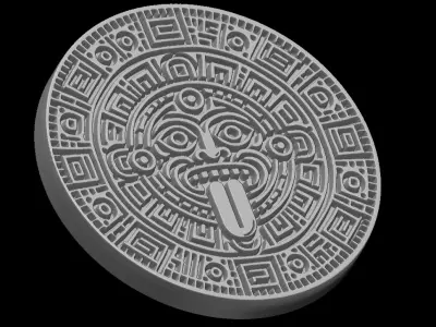 AZTEC SUN STONE - TONATIUH MEDALLION - 3D PRINT MODEL 3D print model