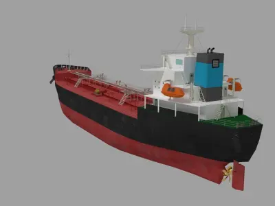 Oil Tanker Ship Lowpoly Low-poly 3D model