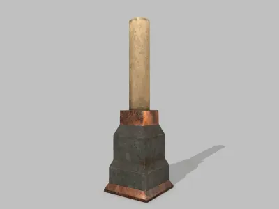 Table Set wooden chair Low-poly 3D model