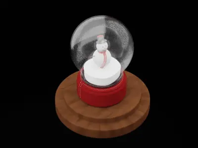 Christmas Snow Globe Low-poly 3D model