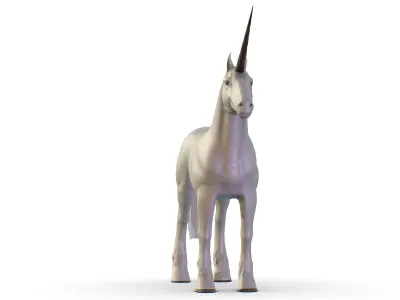 High Poly the Mythical Creature Unicorn Low-poly 3D model