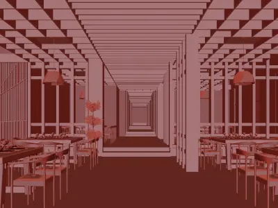 restaurant interior scenes 3D model