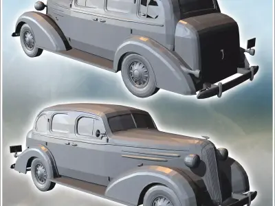 Chevrolet Master Deluxe 1936 sedan car 13 - Modern WW2 WW1 World 3D print model