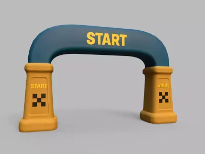 Stylized Race Gates Pack  Start Checkpoint Finish Low-poly 3D model