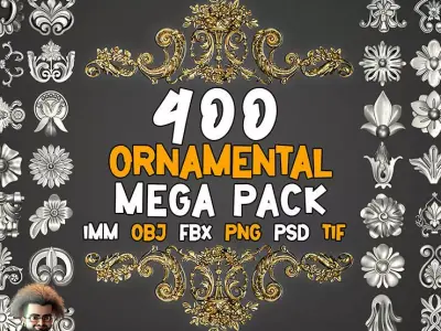 400 SUPER ORNAMENTAL MEGAPCK - 50 Percent OFF This Week Low-poly 3D model