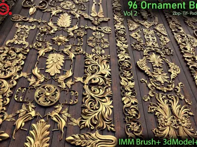 Fred 96 Ornament IMMBRUSH 3dModels Vol 2 Low-poly 3D model