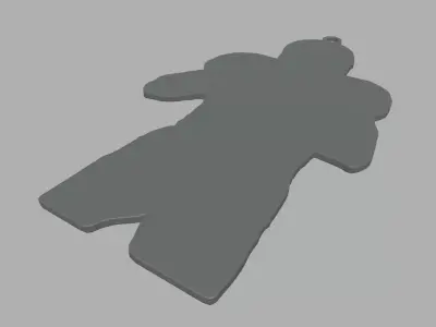 American Football Key Ring Chain 02 Low-poly 3D model