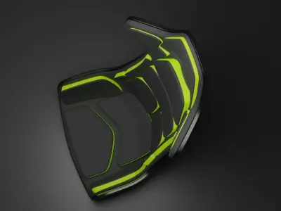neon green sport bucket seat Low-poly 3D model