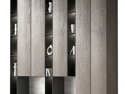 Modern Cabinet Hallway composition Wardrobe kit 3 color options 3D model