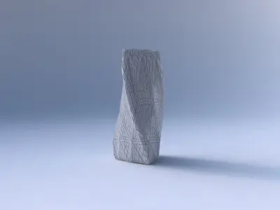 Vase twist curved tipping triangle with fine mosaic plates 3D print model